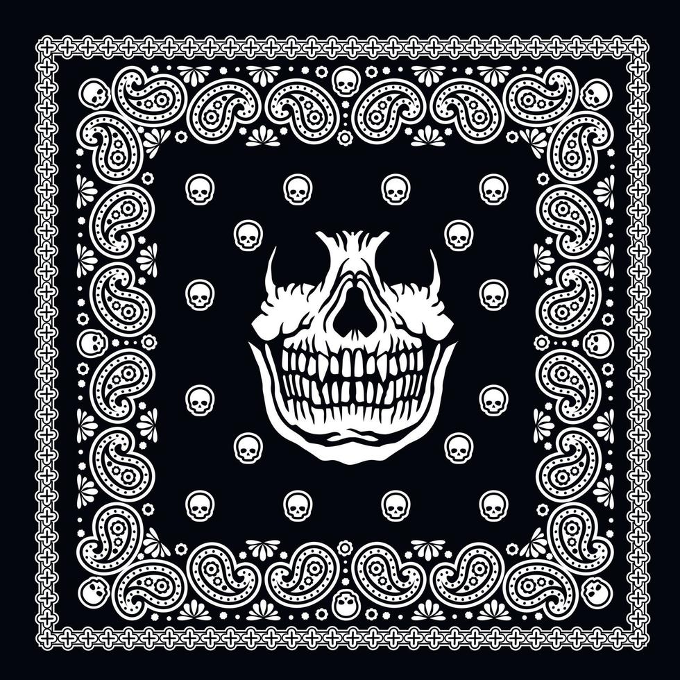 bandana com caveira, camisetas de design vintage vetor