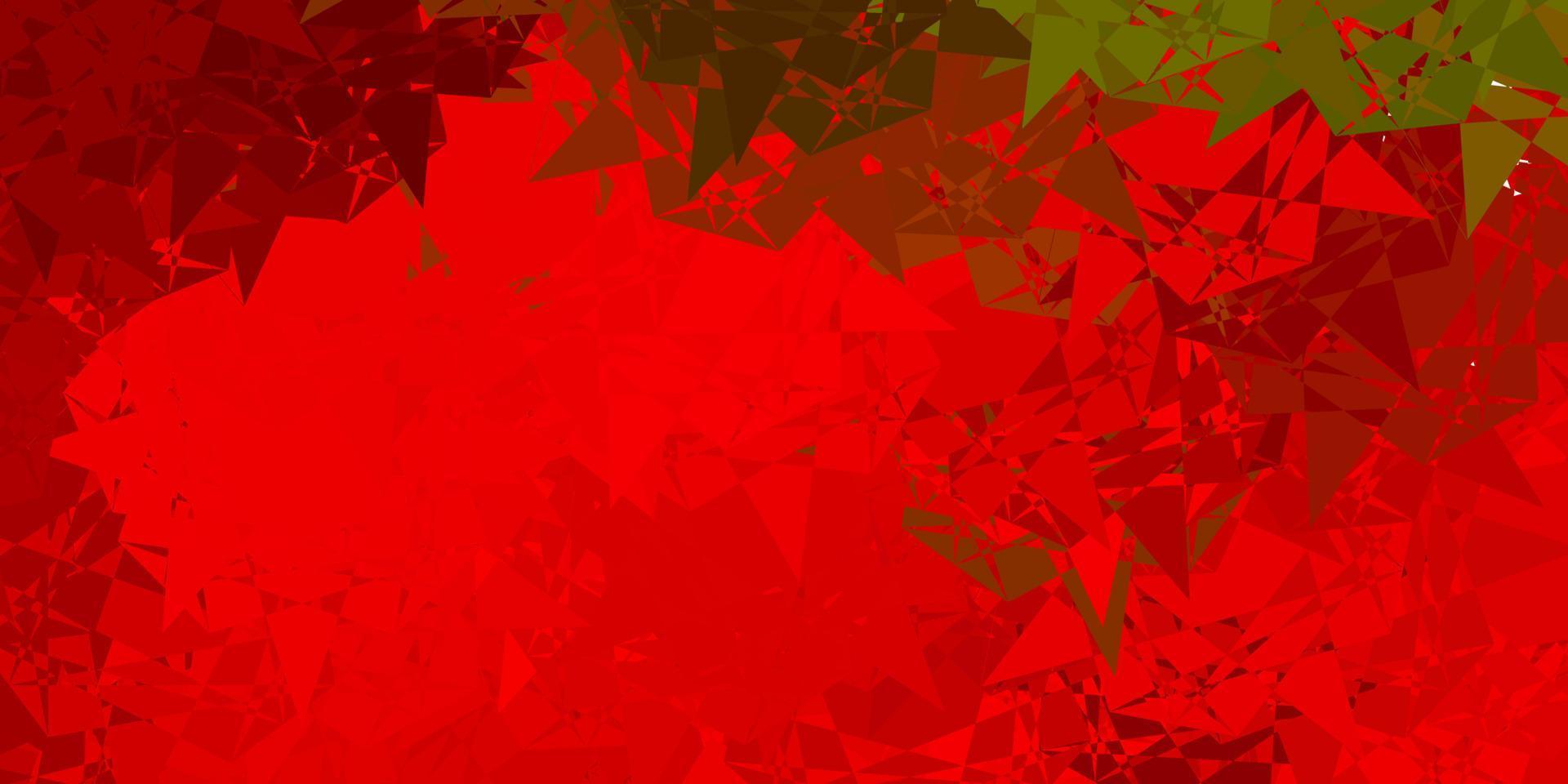 fundo vector verde escuro e vermelho com formas poligonais.