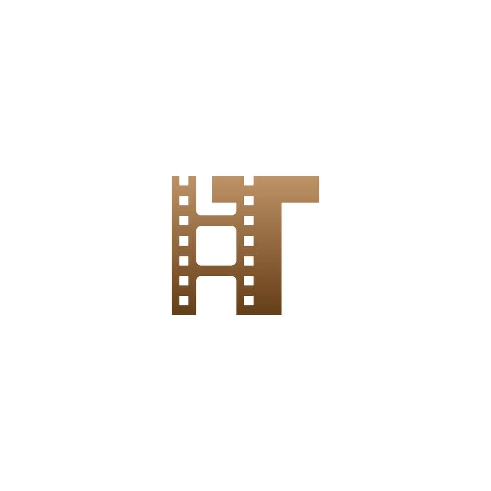 letra t com modelo de design de logotipo de ícone de tira de filme vetor