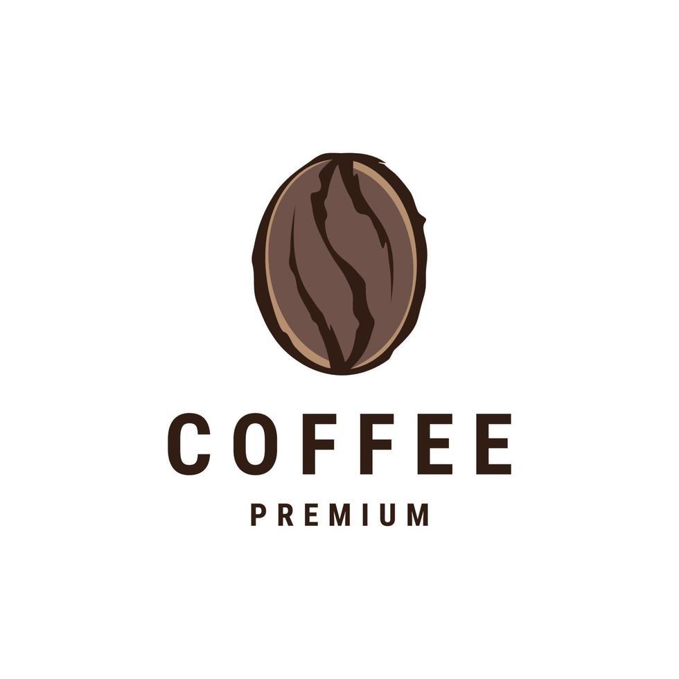 ícone de logotipo de grãos de café, vintage de design plano vetor