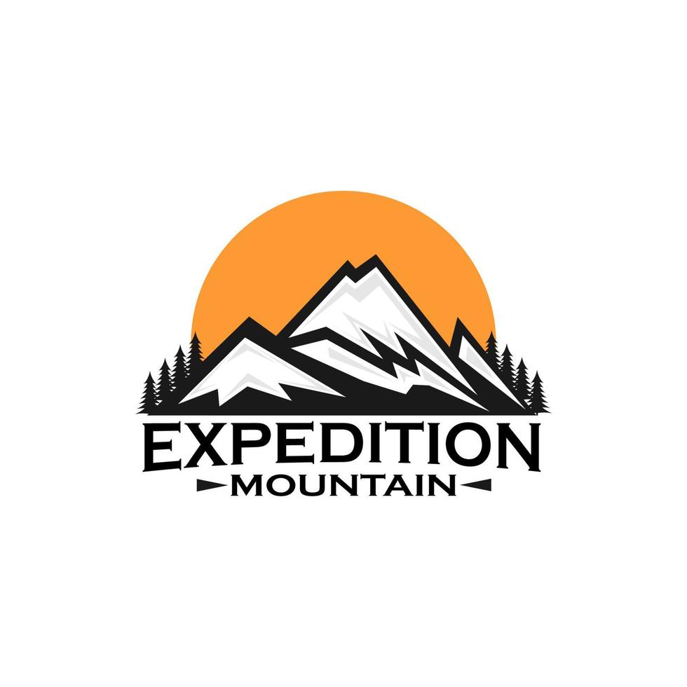 ilustração vetorial de design de logotipo de montanha de expedição, aventura ao ar livre vetor