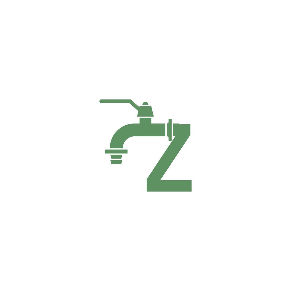 ícone de torneira com vetor de design de logotipo letra z