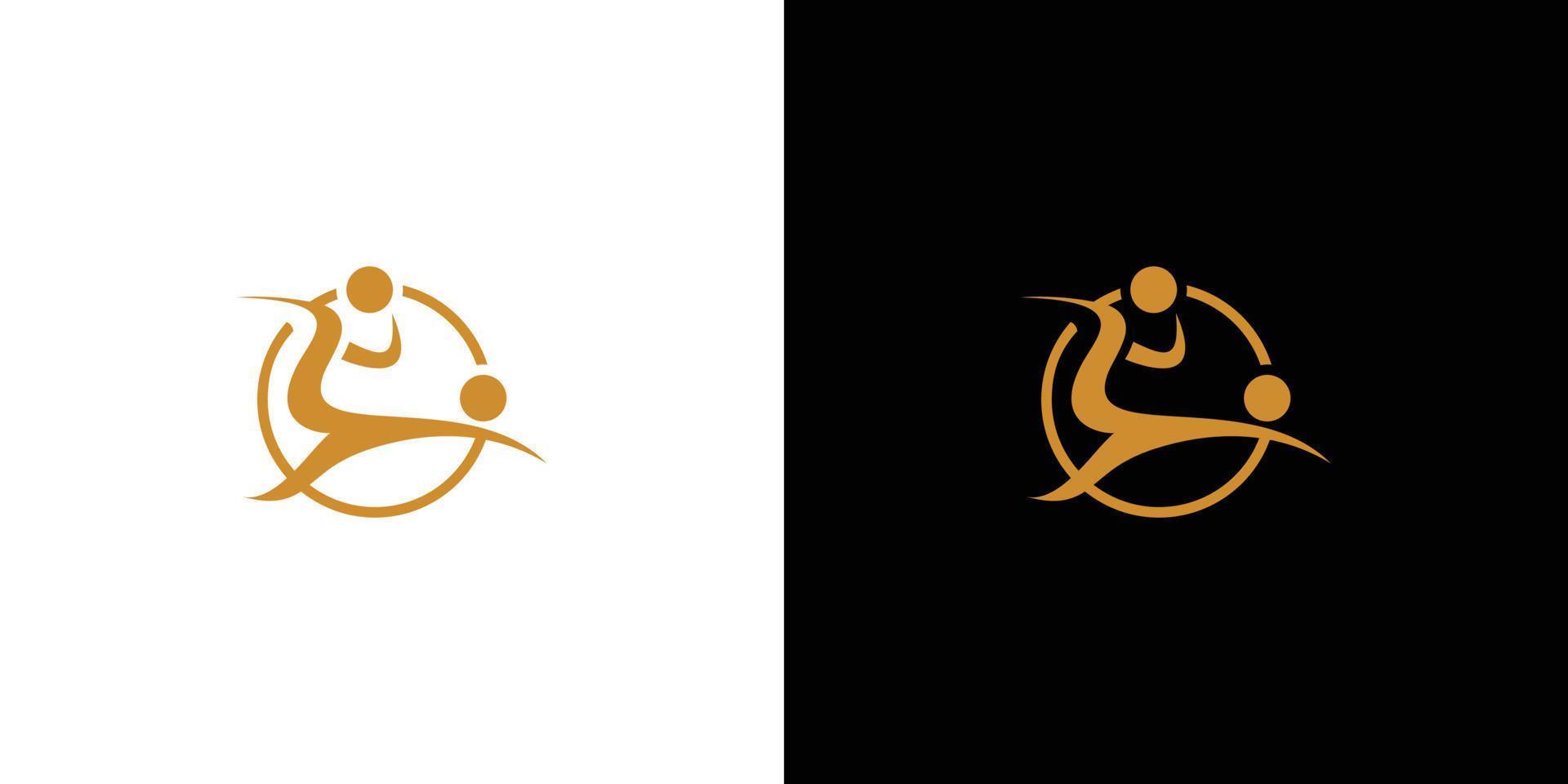 design de logotipo de esportes e massagem exclusivo e moderno vetor