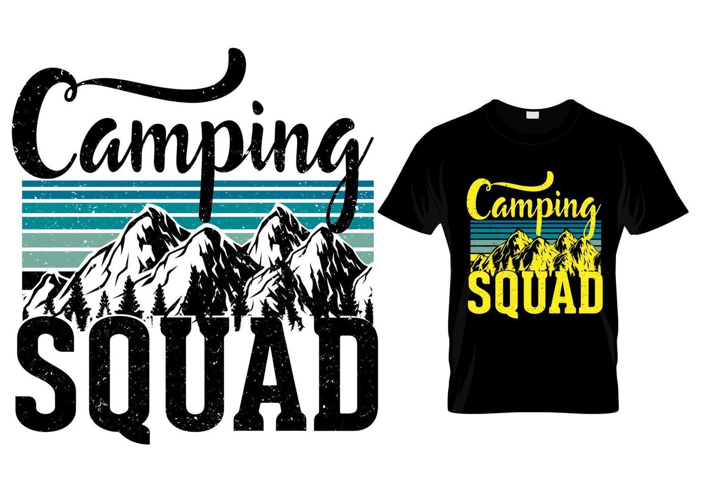 design de camiseta de esquadrão de acampamento vetor