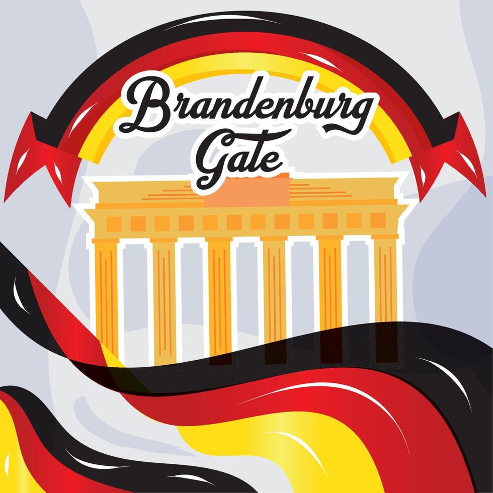 vetor de conceito de alemanha de marco isolado do portão de brandemburgo