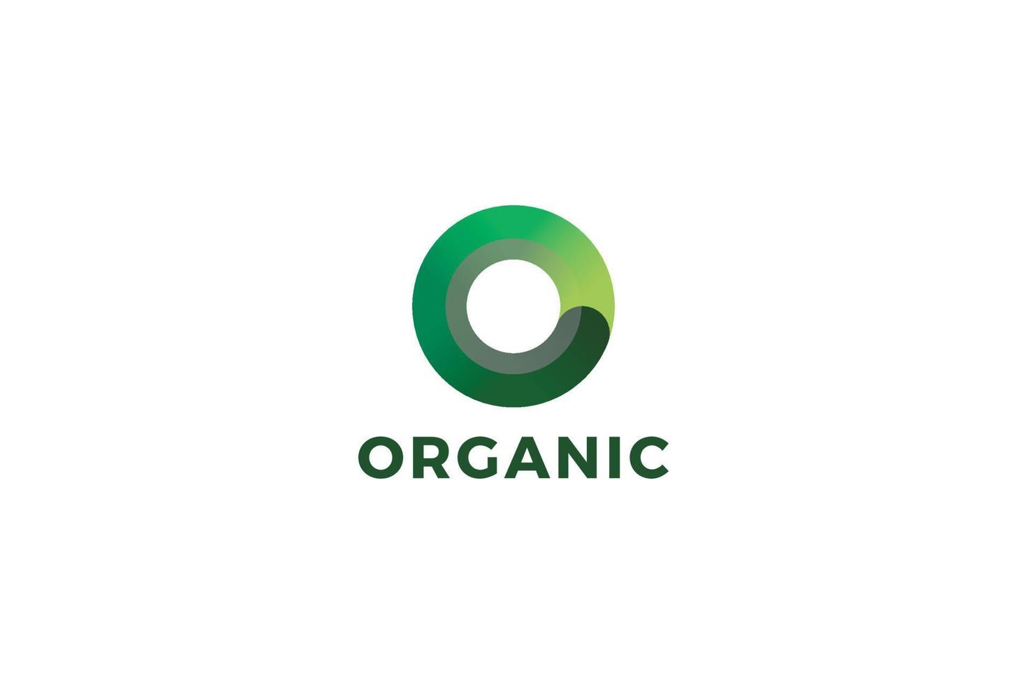 letra o cor verde 3d design de logotipo abstrato de reciclagem orgânica vetor