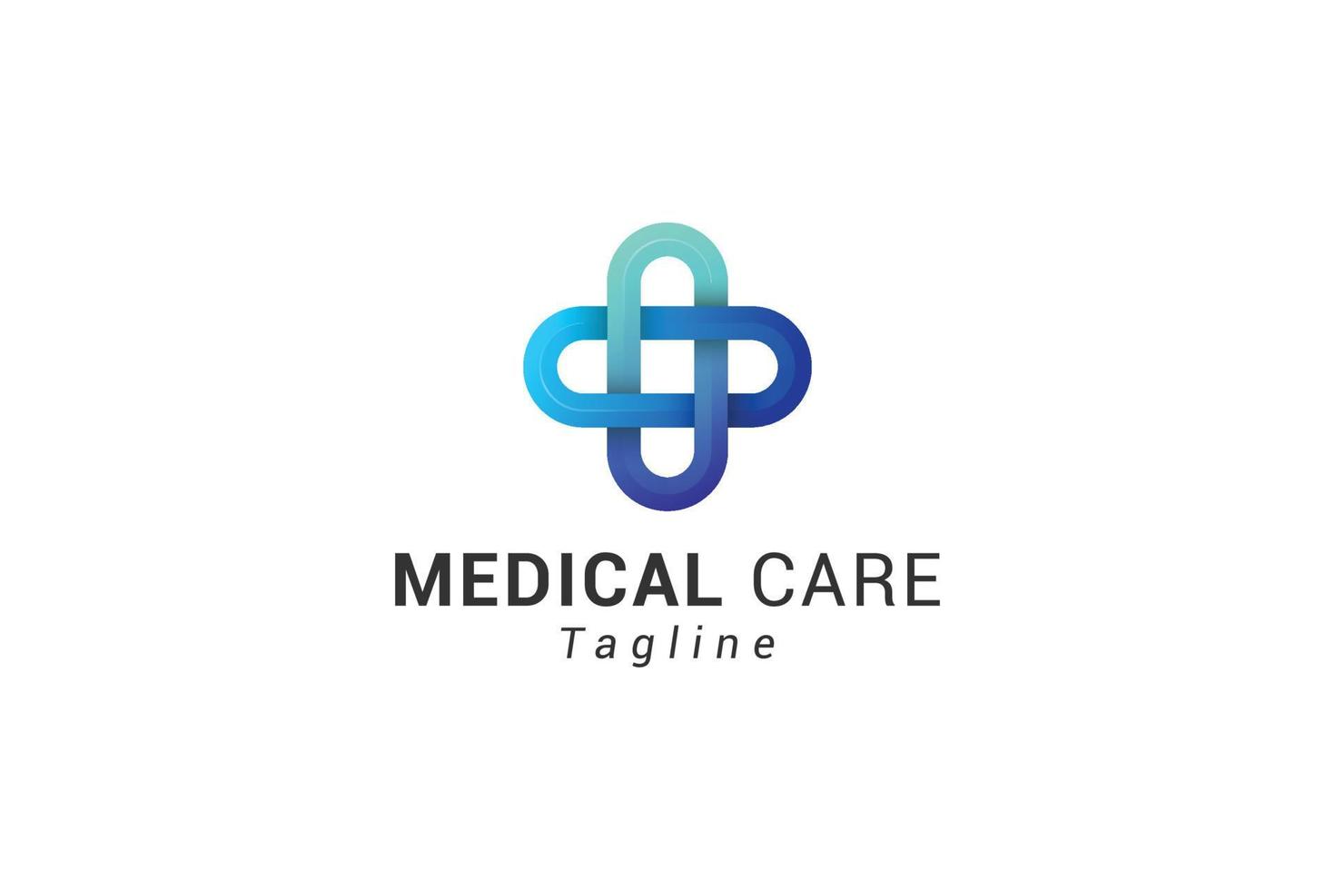 cuidados de saúde 3d incrível logotipo de serviço médico vetor