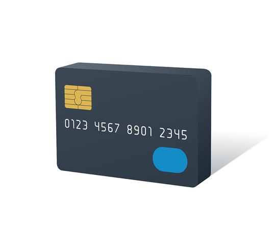 Modelo de cartão de crédito tridimensional vetor
