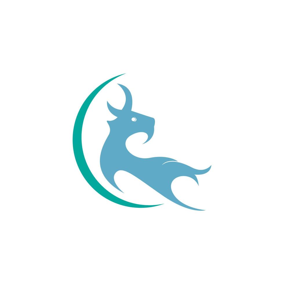 modelo de design de vetor de logotipo de ícone de cabra
