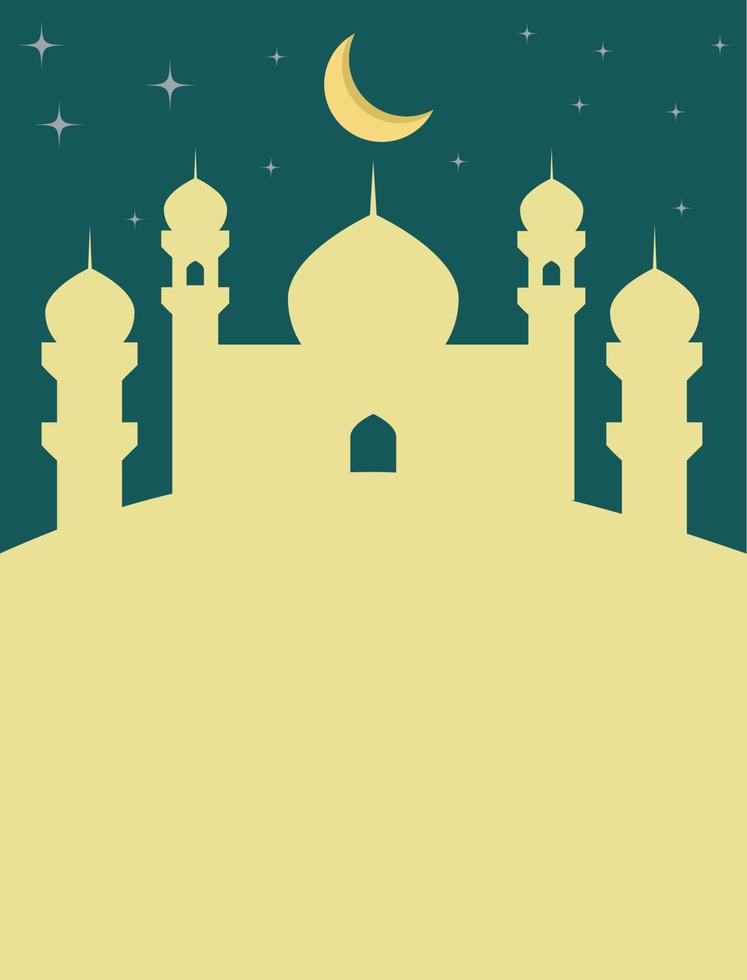 plano de fundo para a silhueta da mesquita do ramadan kareem do cartão vetor