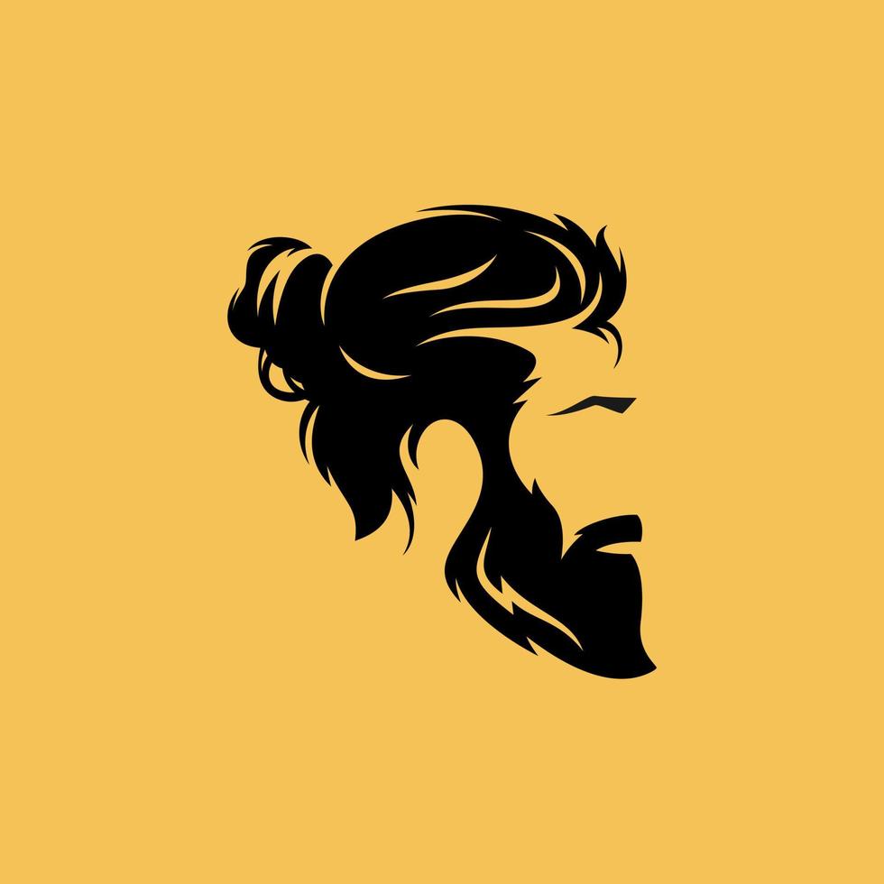 ilustração vetorial de logotipo de barba, modelo de logotipo de barbearia, vetor de homens de corte de cabelo