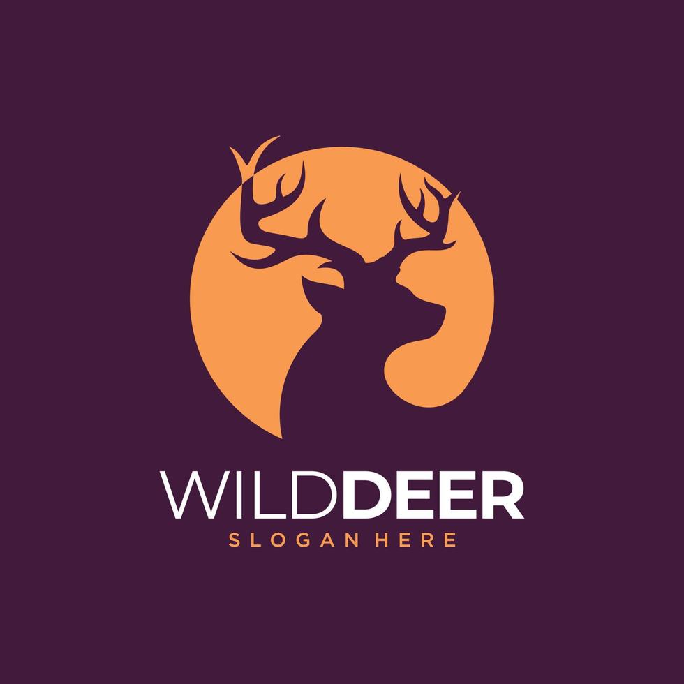 ilustração de design de logotipo de caçador de veados vintage vetor