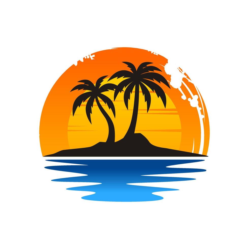 modelo de vetor de design de logotipo de praia