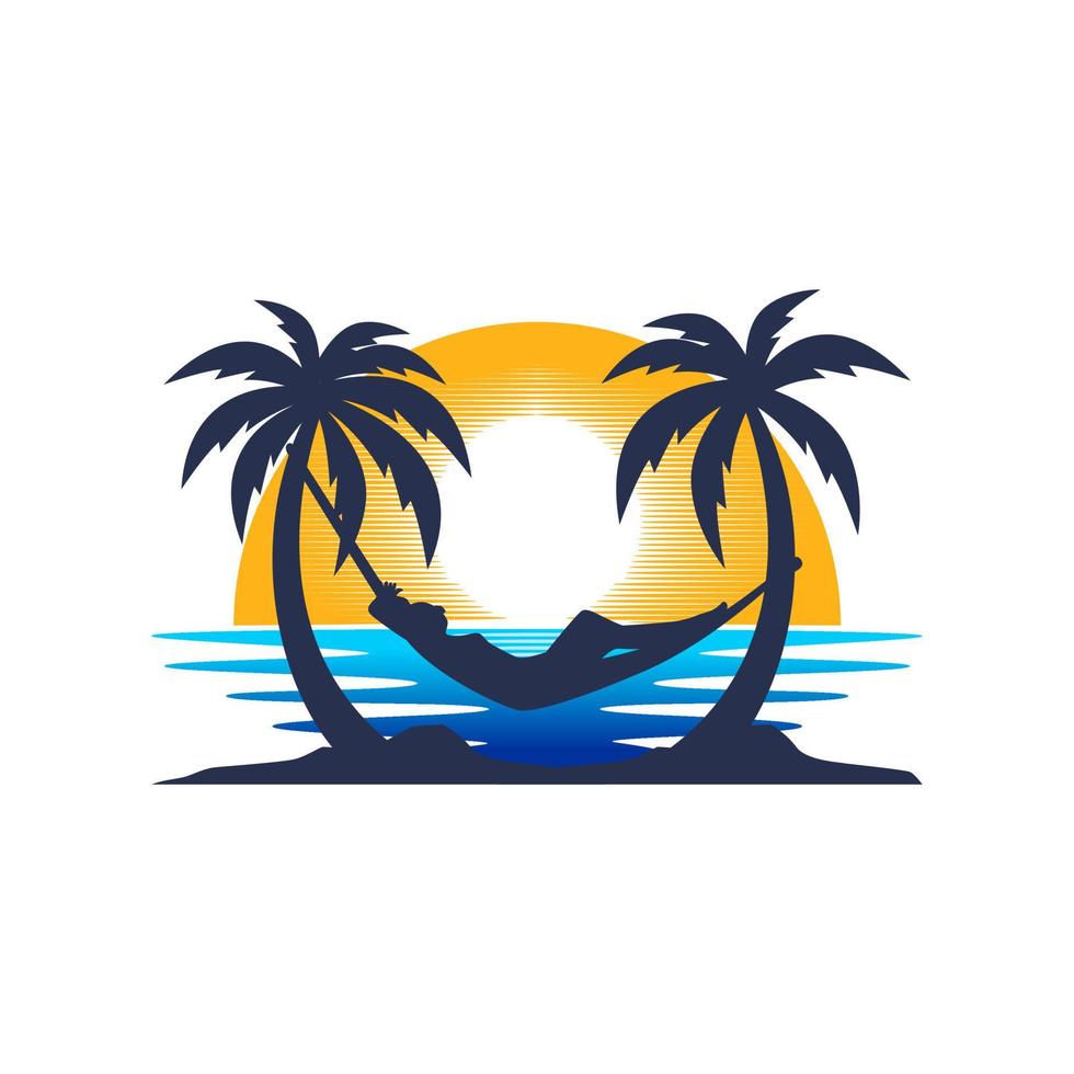 modelo de vetor de design de logotipo de praia