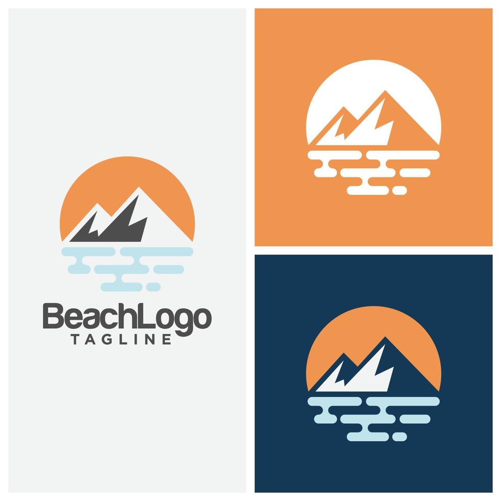 modelo de vetor de design de logotipo de praia