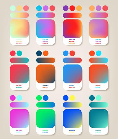 Pacote de cores de gradiente vetor