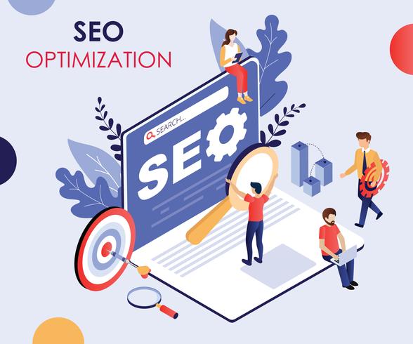 Search Engine Optimization Landing Page vetor