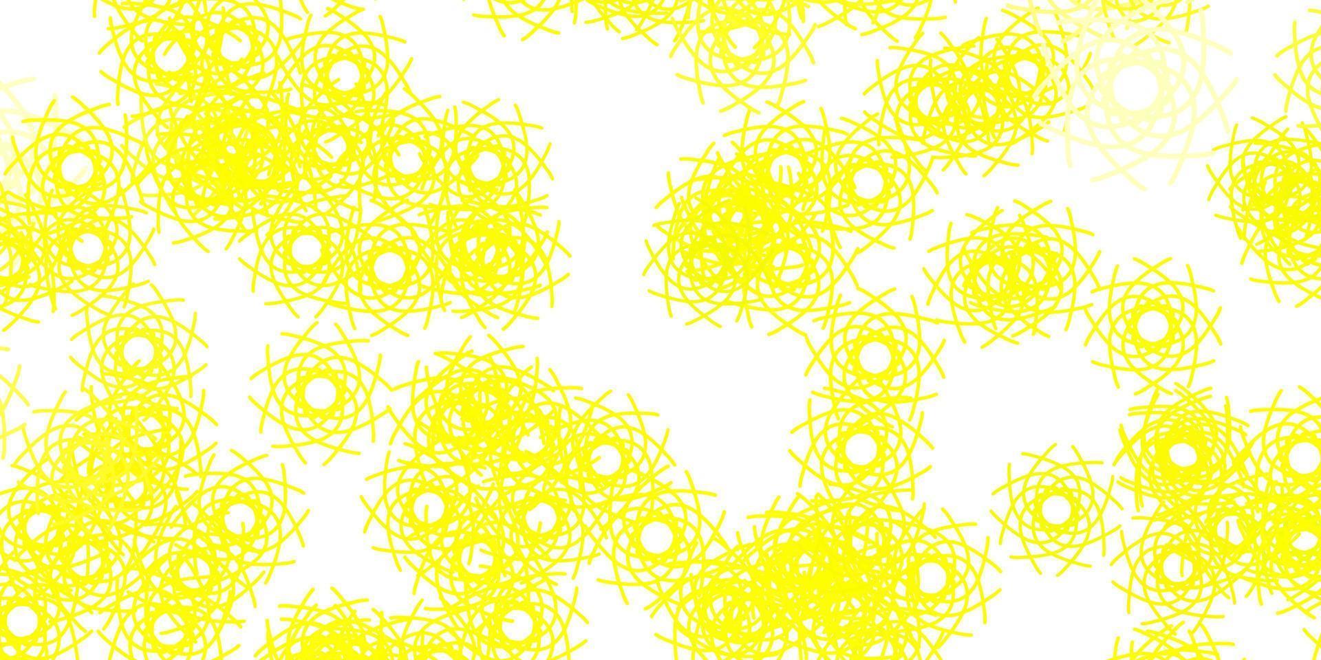 textura de vetor amarelo claro com formas de memphis.