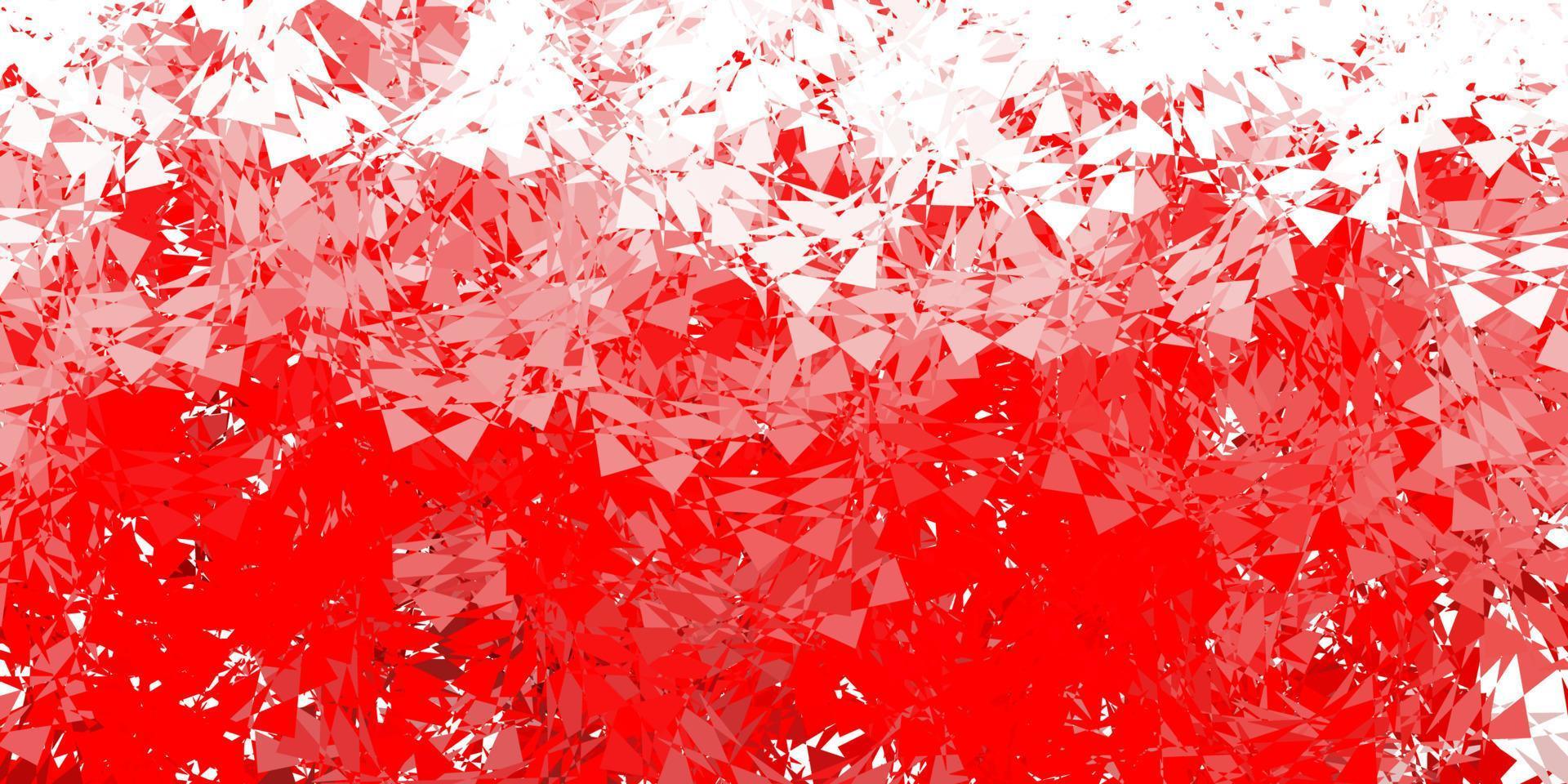 textura vector vermelho claro com triângulos aleatórios.