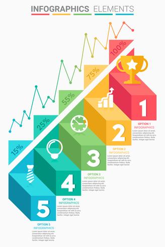 INFOGRAPHICS Design de escadaria vetor