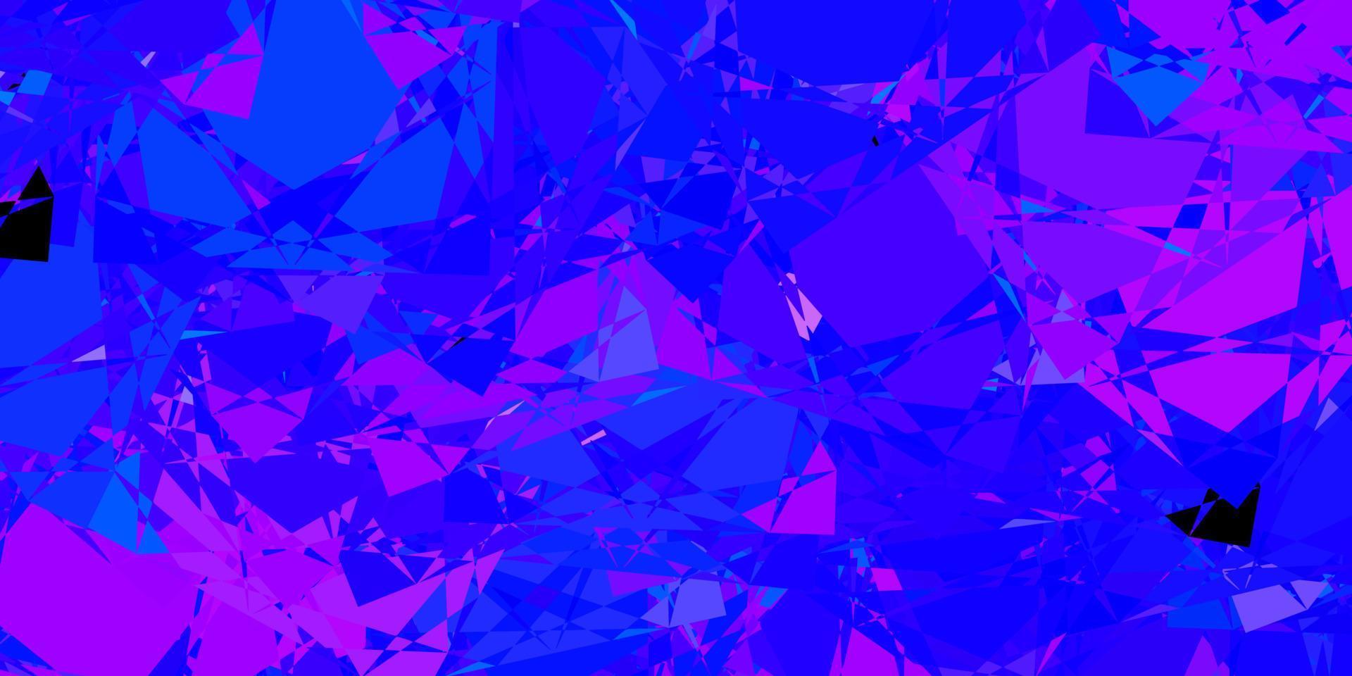 textura vector rosa, azul claro com triângulos aleatórios.