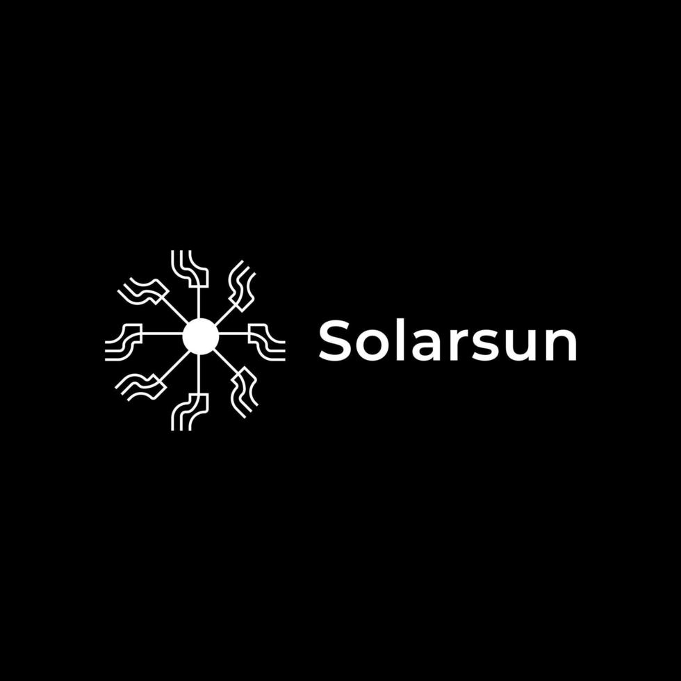 design de logotipo moderno de inicialização de ponto solar solar vetor