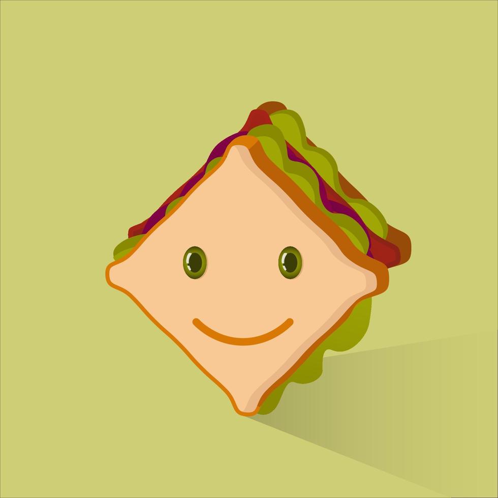 ilustração vetorial fofa de andwich, bom para produto infantil, livro infantil etc. vetor