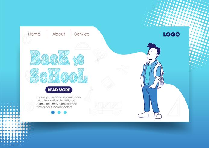 Voltar para a escola web design e Landing Page vetor