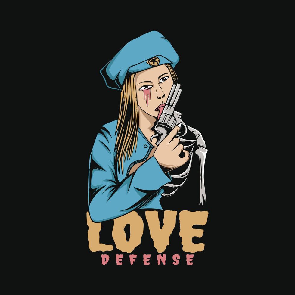 amor defesa mulheres ilustração pop art design de camiseta vetor