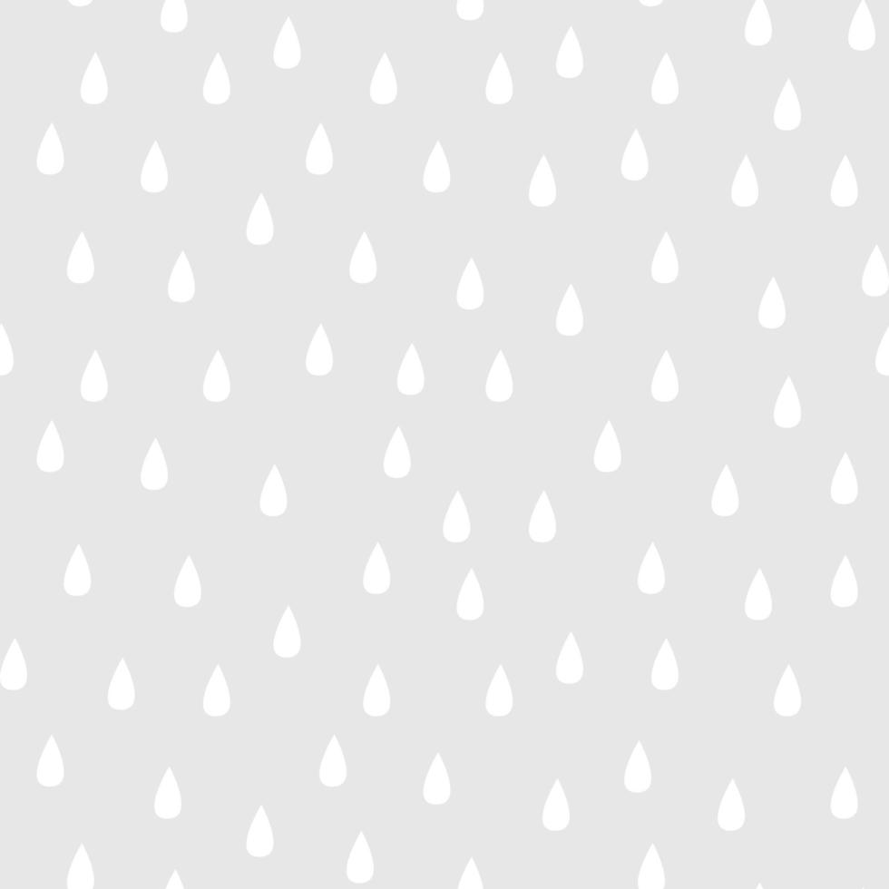 padrão de vetor simples com gotas de chuva. de fundo vector sem costura em cinza.