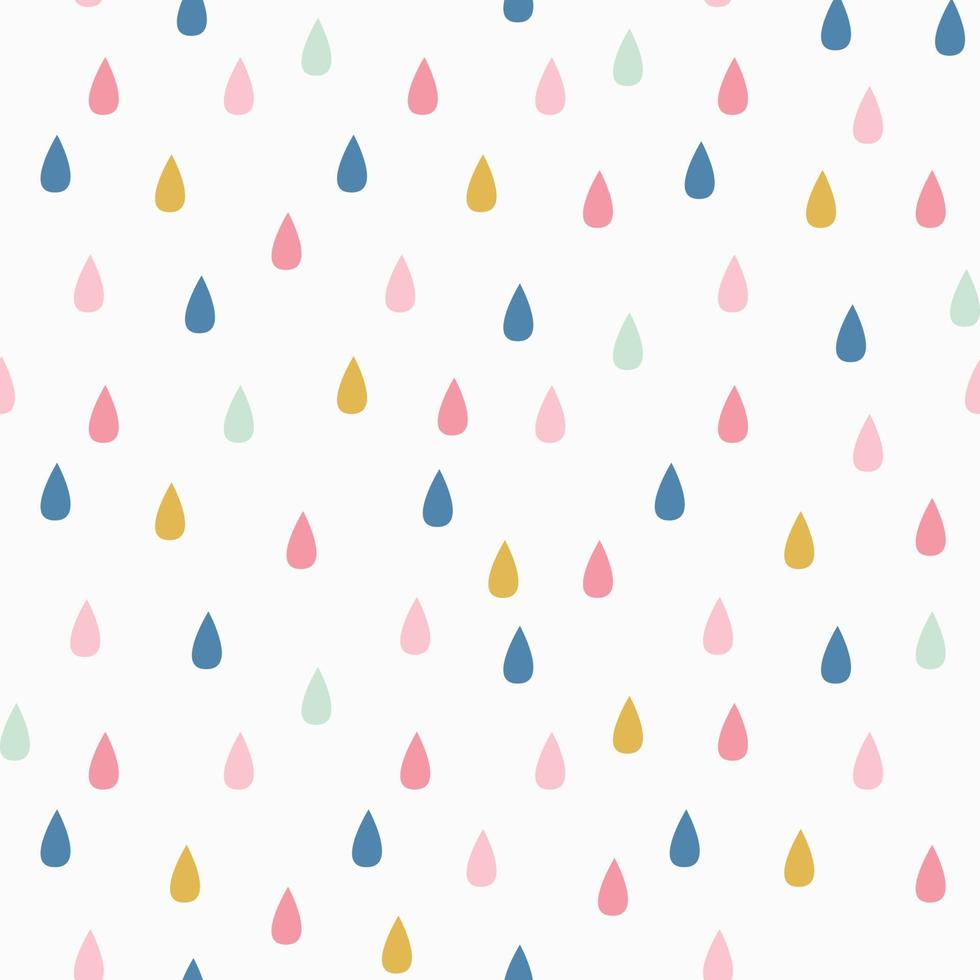 padrão de vetor com gotas de chuva. fundo bonito sem costura em hortelã, mostarda amarelo e rosa. abstrato.