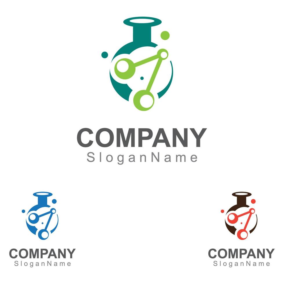 modelo de design de ícone de logotipo de laboratório de ciências de molécula conceito de laboratório científico vetor