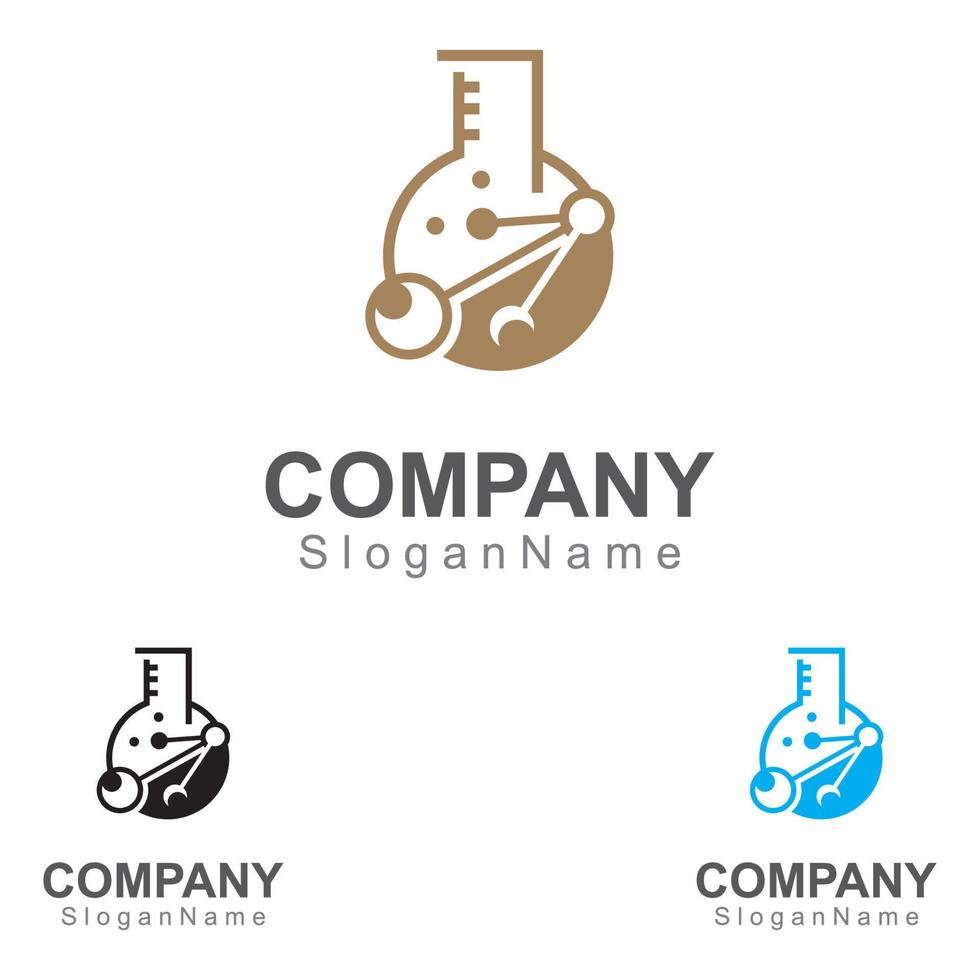 modelo de design de ícone de logotipo de laboratório de ciências de molécula conceito de laboratório científico vetor