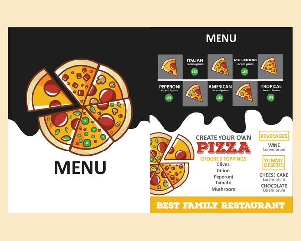 menu de pizza vetor