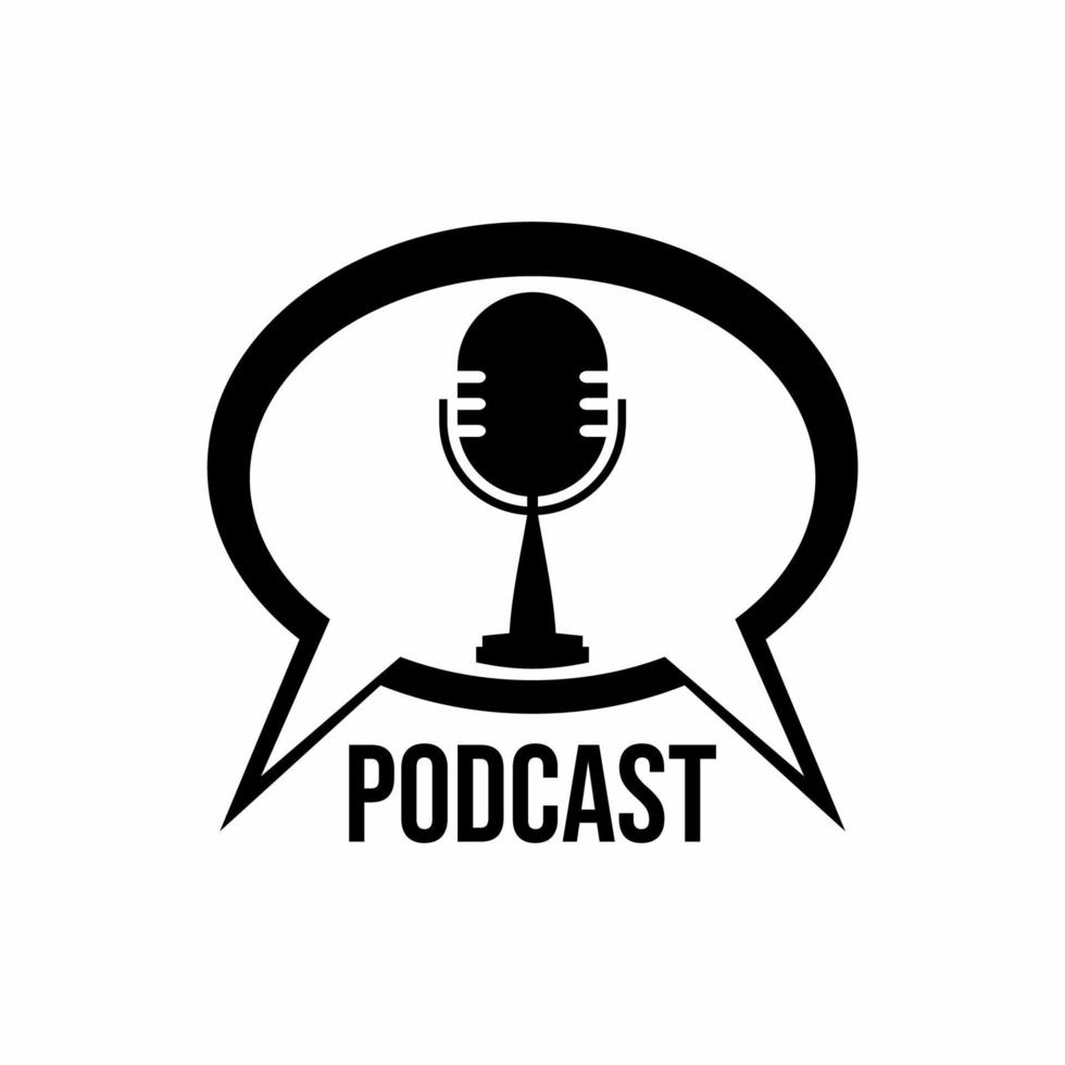 design de logotipo de podcast vetor