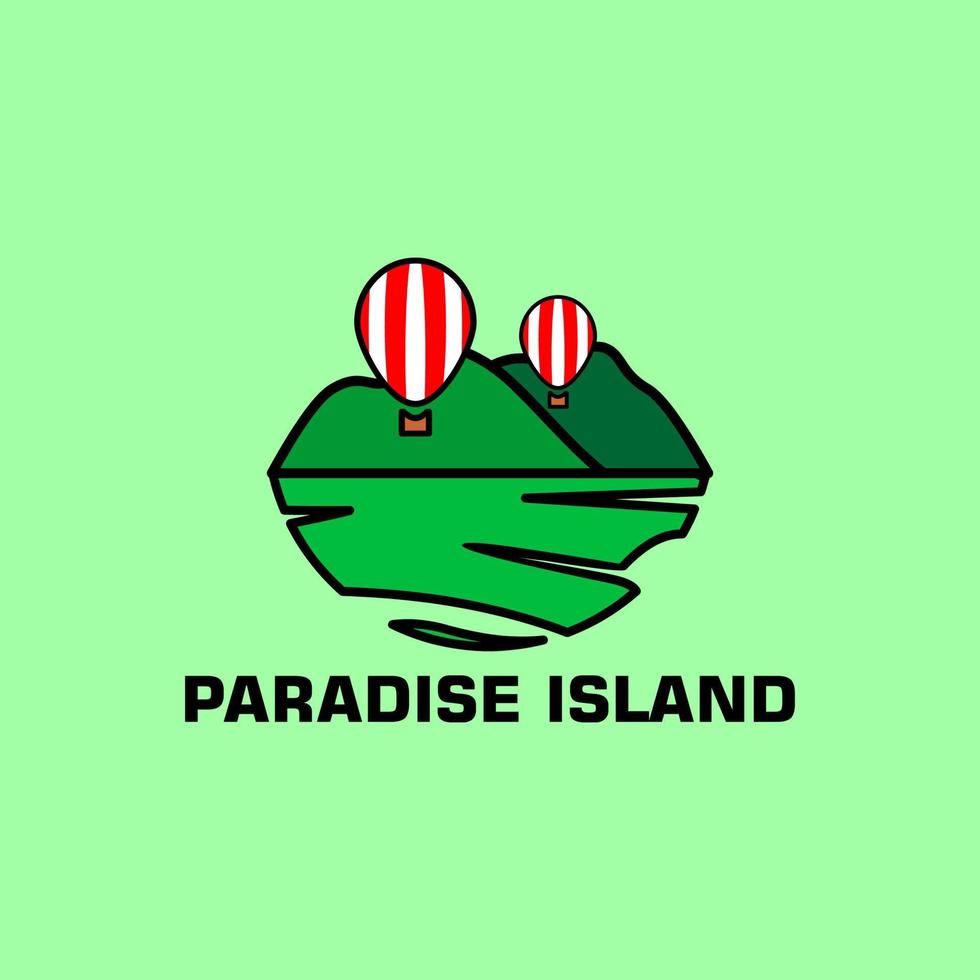 design de logotipo da ilha paradisíaca vetor