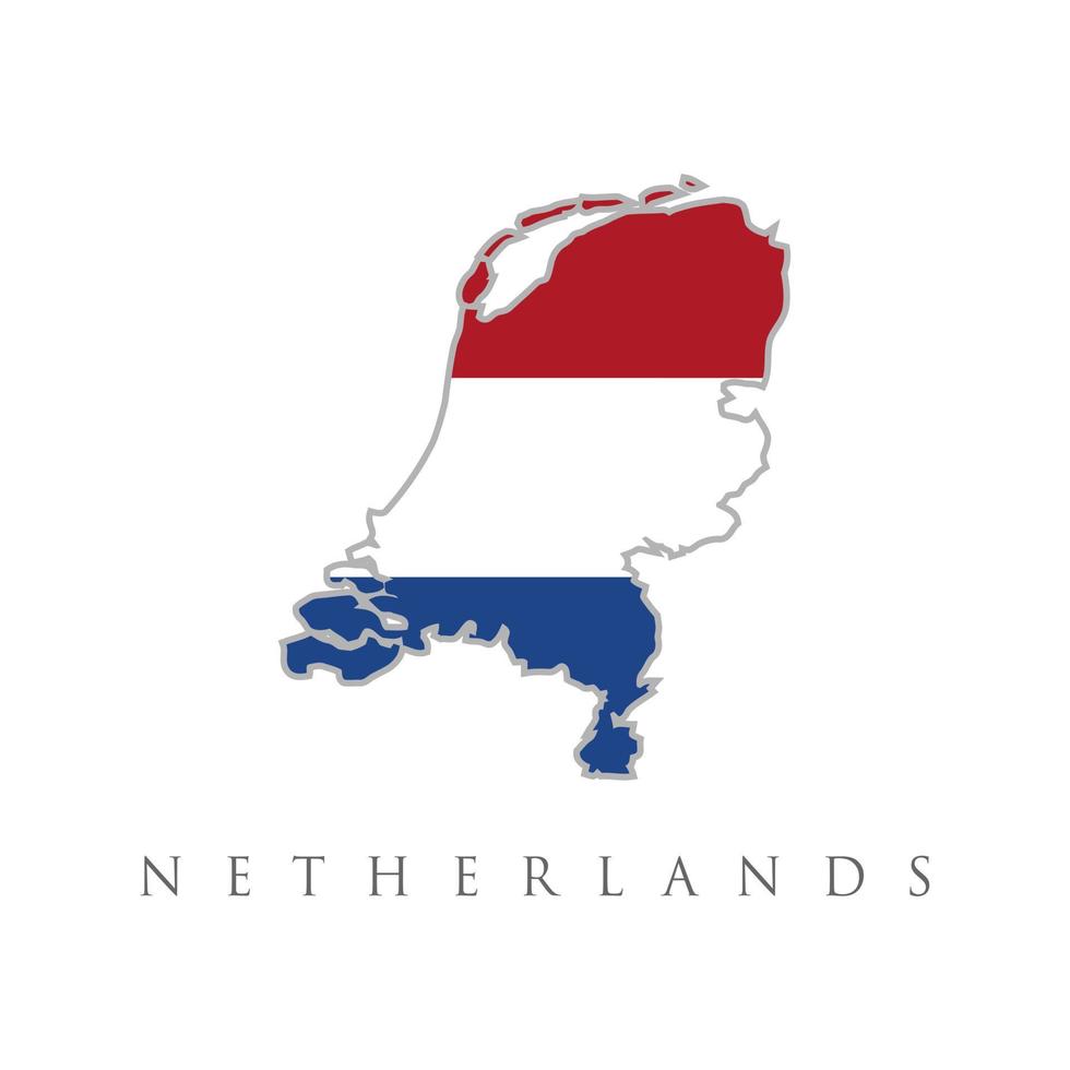Reino da bandeira e mapa da Holanda. conceito de turismo. mapa e bandeira da Holanda. cores tradicionais e bandeira da Holanda. bandeira nacional holandesa holandesa vermelho, cores brancas vetor