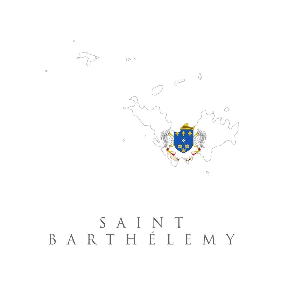 ilustração vetorial de mapa de bandeira de São Bartolomeu. a bandeira do país na forma de fronteiras. ilustração vetorial de estoque isolada no fundo branco. vetor