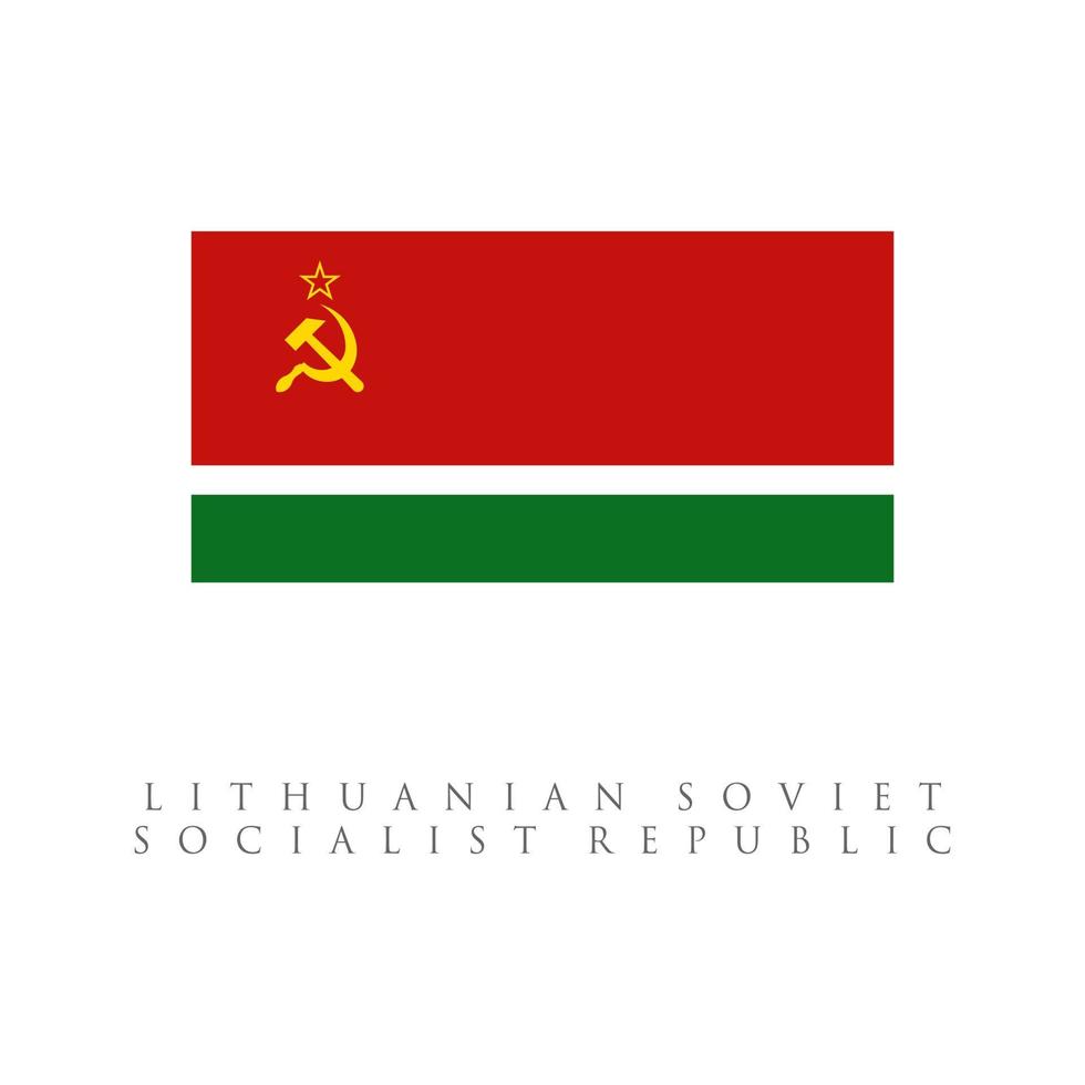 bandeira da república socialista soviética lituana. isolado no fundo branco vetor