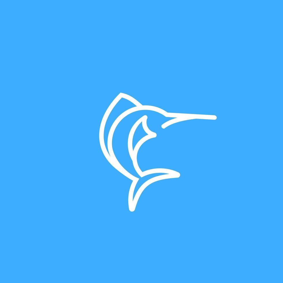 ilustração de linha de ícone de vetor de logotipo de marlin