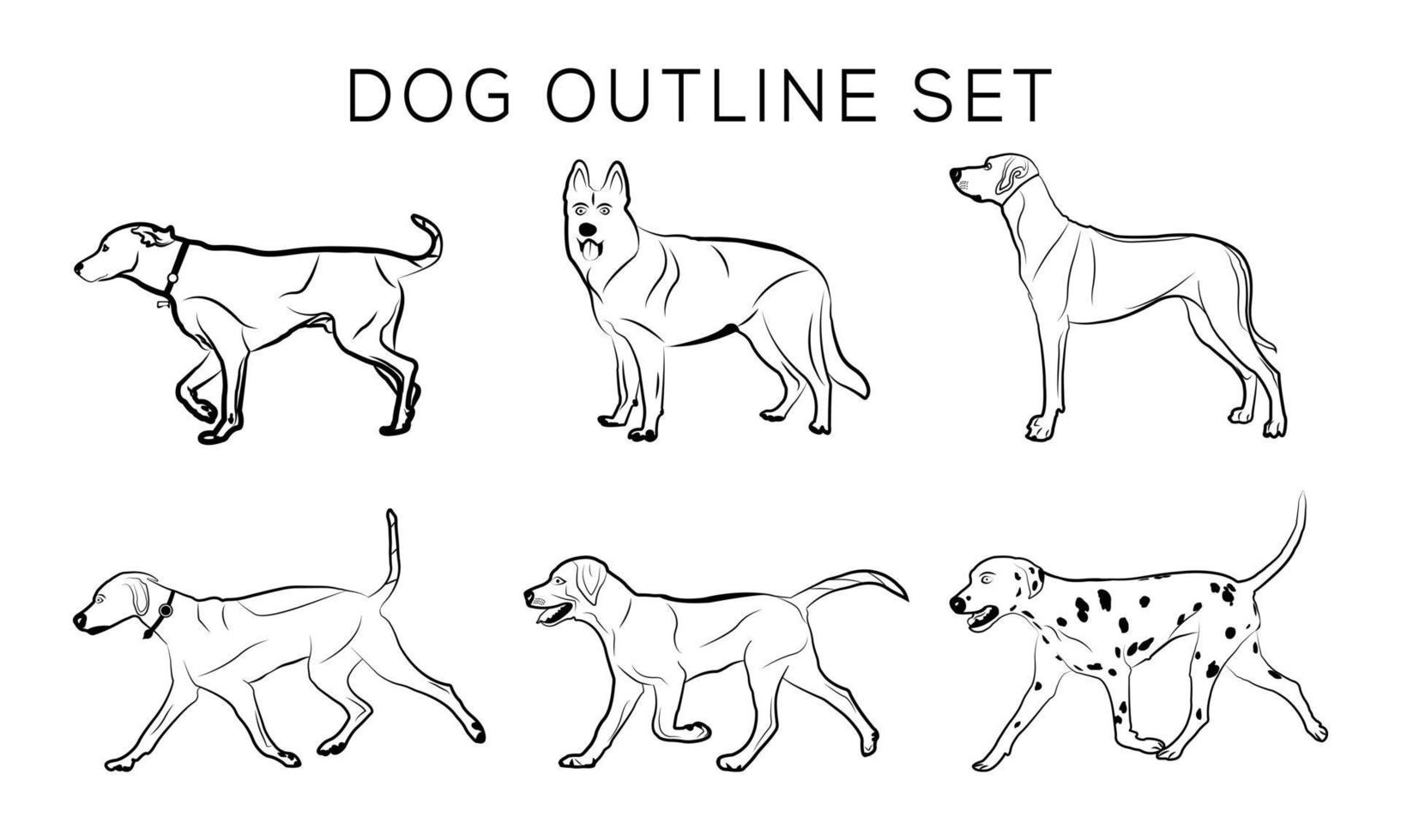 ícone de contorno de cachorro. ilustração vetorial de animal de estimação. símbolo canino isolado. vetor