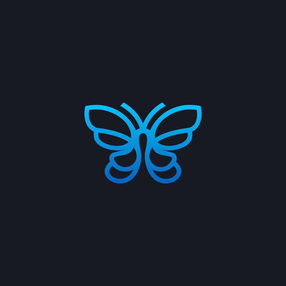 ilustração do ícone do logotipo da borboleta vetor