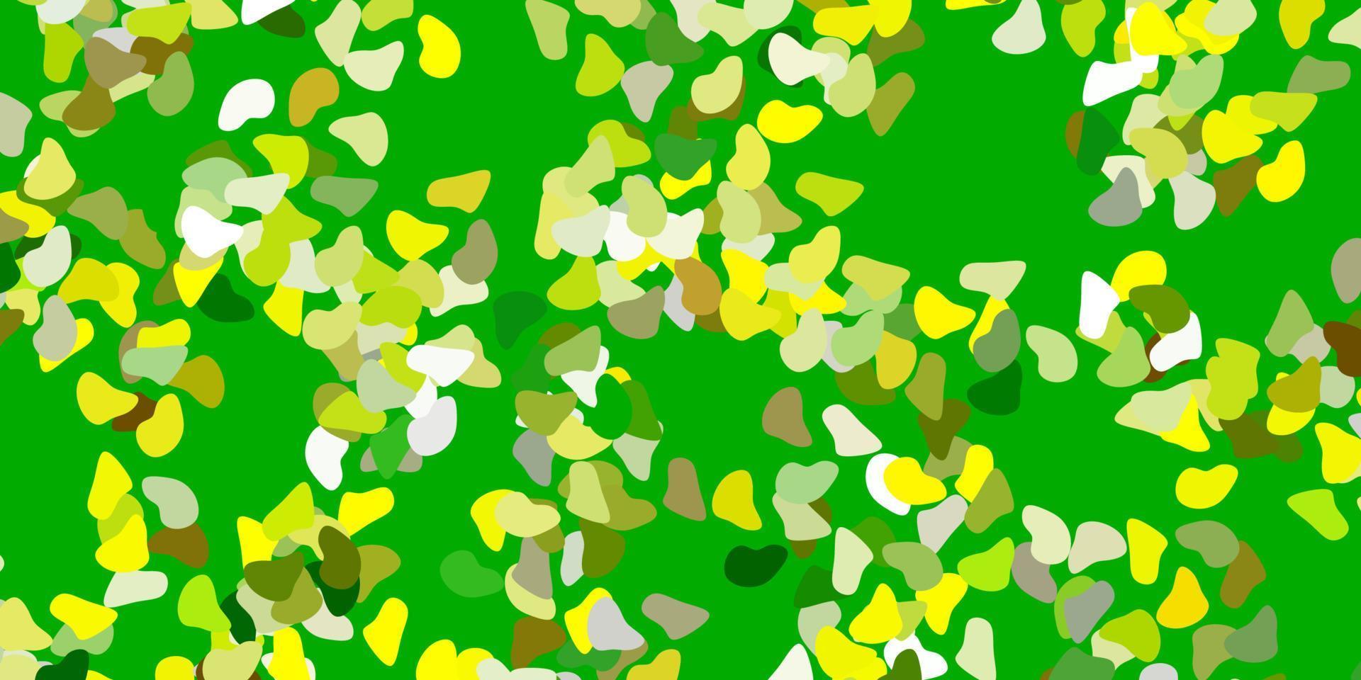 modelo de vetor verde e amarelo claro com formas abstratas.