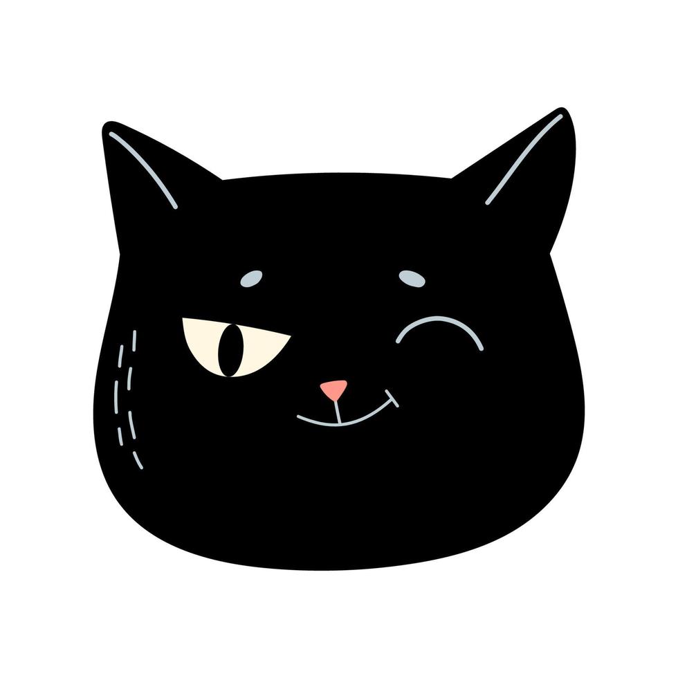 anjo cupido gato preto brincando com novelo de lã vetor