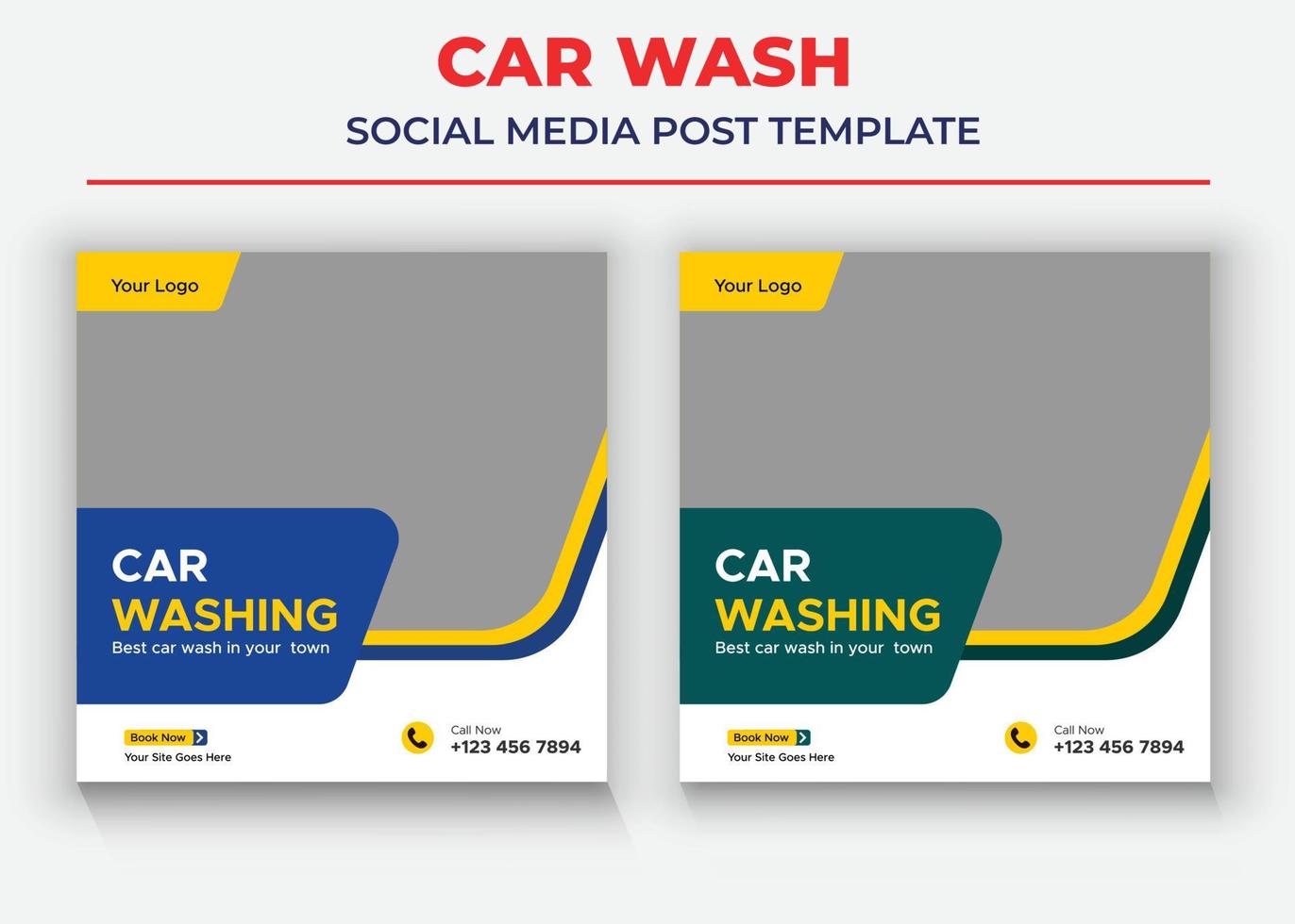 modelos de mídia social de lavagem de carro, mídia social de venda de carro vetor