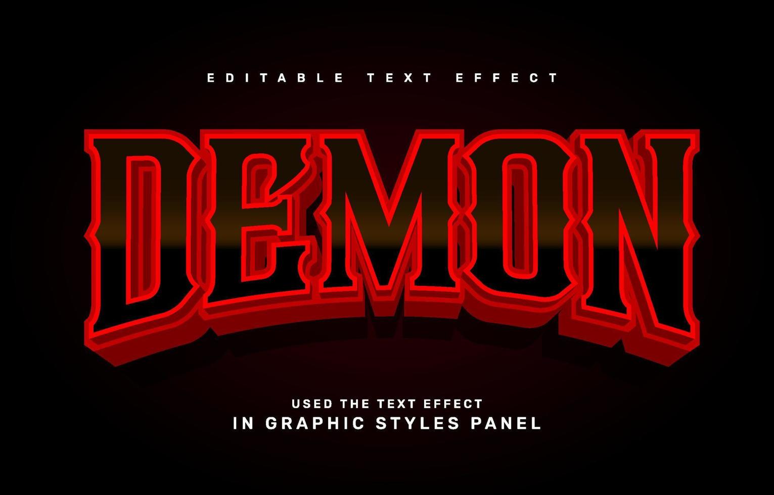 modelo de efeito de texto editável demônio vetor