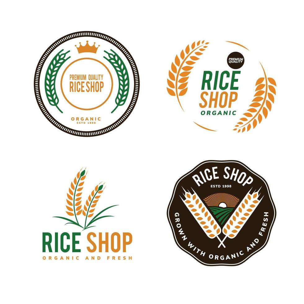 design de logotipo de arroz vetor