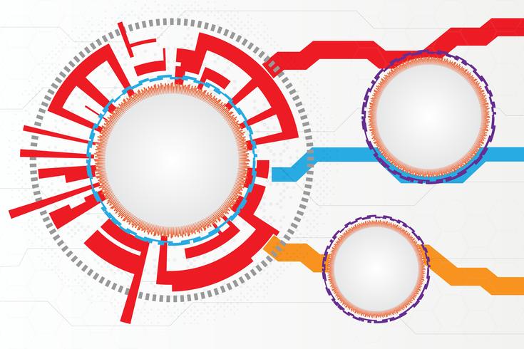 Fundo abstrato branco cinza círculos de tecnologia vetor