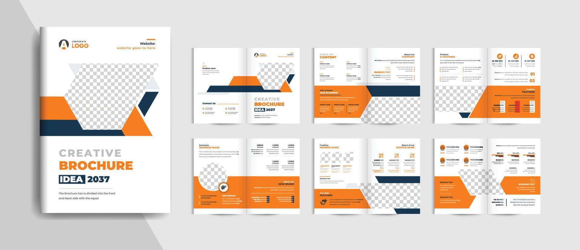 layout de modelo de folheto de negócios de perfil da empresa relatório de anulação criativo e limpo design de modelo de folheto de negócios profissional vetor