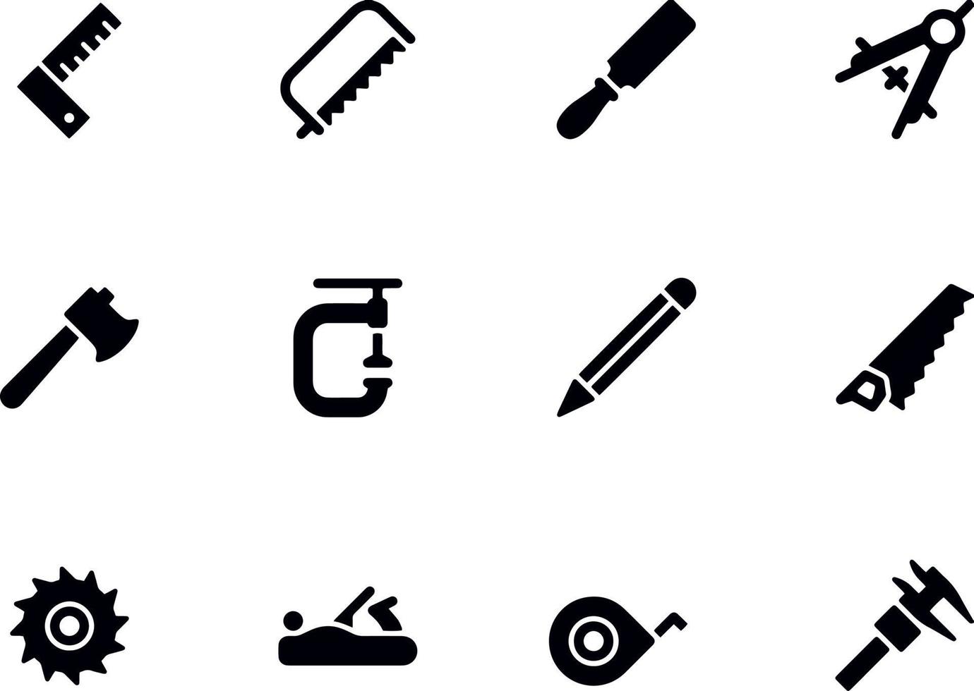 design de vetor de ícones de ferramentas de carpintaria